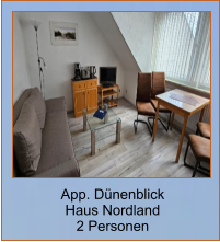 App. Dünenblick  Haus Nordland 2 Personen