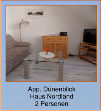 App. Dünenblick  Haus Nordland 2 Personen